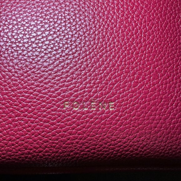 Designer-Inspired (Polene Paris Cabas).  Genuine Leather Red Tote Bag - Picture 9 of 10